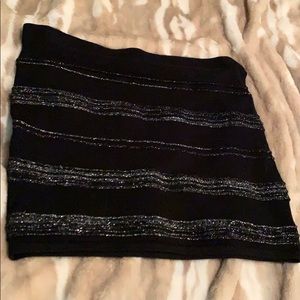 Black and Silver bandage skirt